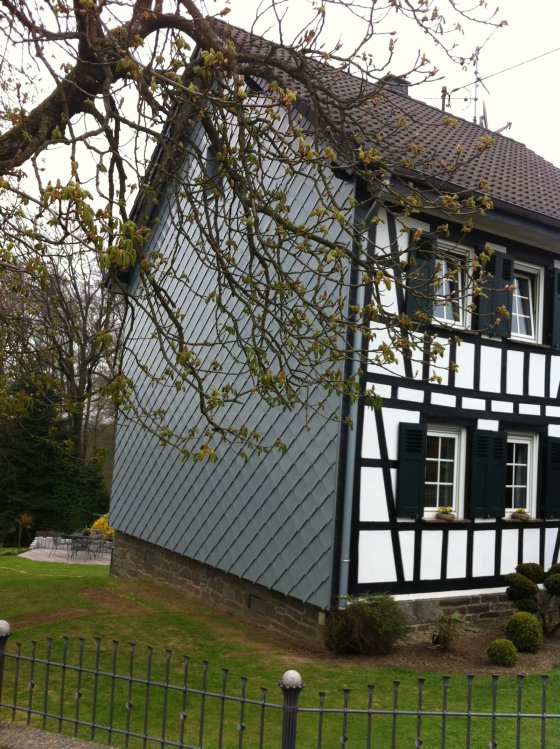 Fachwerkhaus Giebelsanierung, Rheinzinkschindeln, Kaule, Neunkirchen-Seelscheid